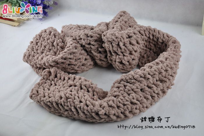 [布丁编织]冬日温情---情人网围巾 - 编织+刺绣作