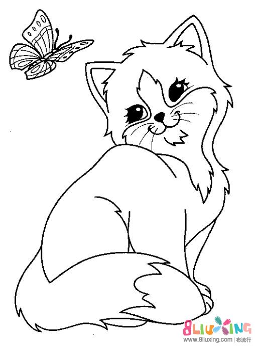 可做轮廓绣的图案--猫猫 - 图纸下载专区 - 布流