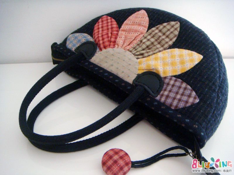 阿媛手作-半圆形向日葵小拎包 - 手工布艺秀 - 布