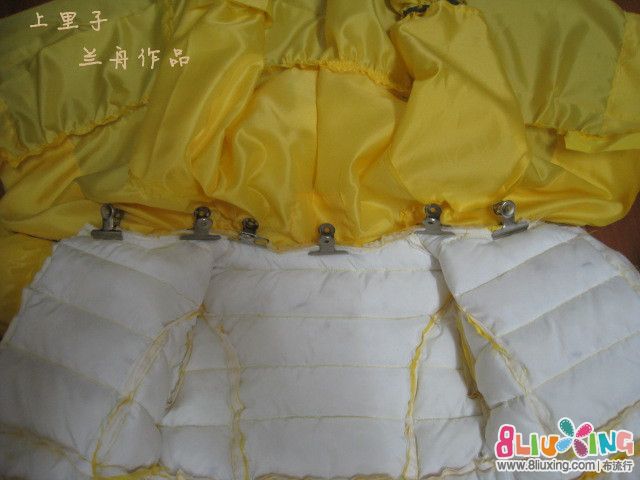 兰舟作品-95cm 女童公主线裙式<em>羽绒服</em>裁剪图、