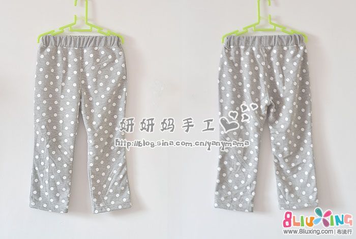 妈手工】水玉<em>毛圈</em>蝙蝠罩衫和裤子 有<em>裁剪图</em>和