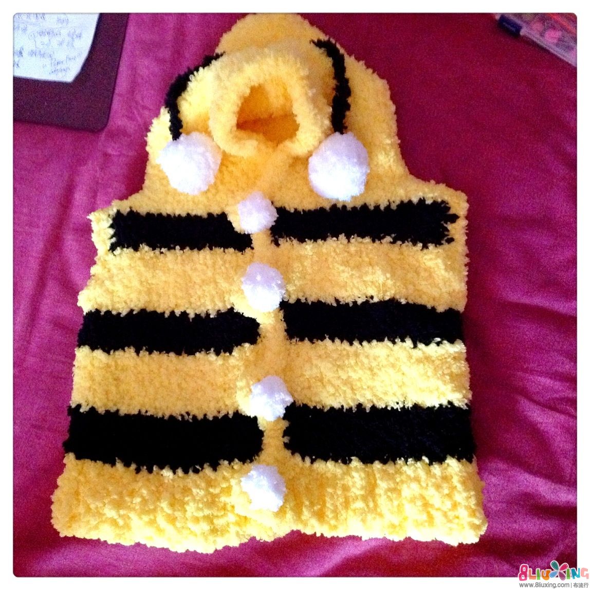 「阿苗手作」-给宝宝织的小<em>蜜蜂马甲</em> - 手工编