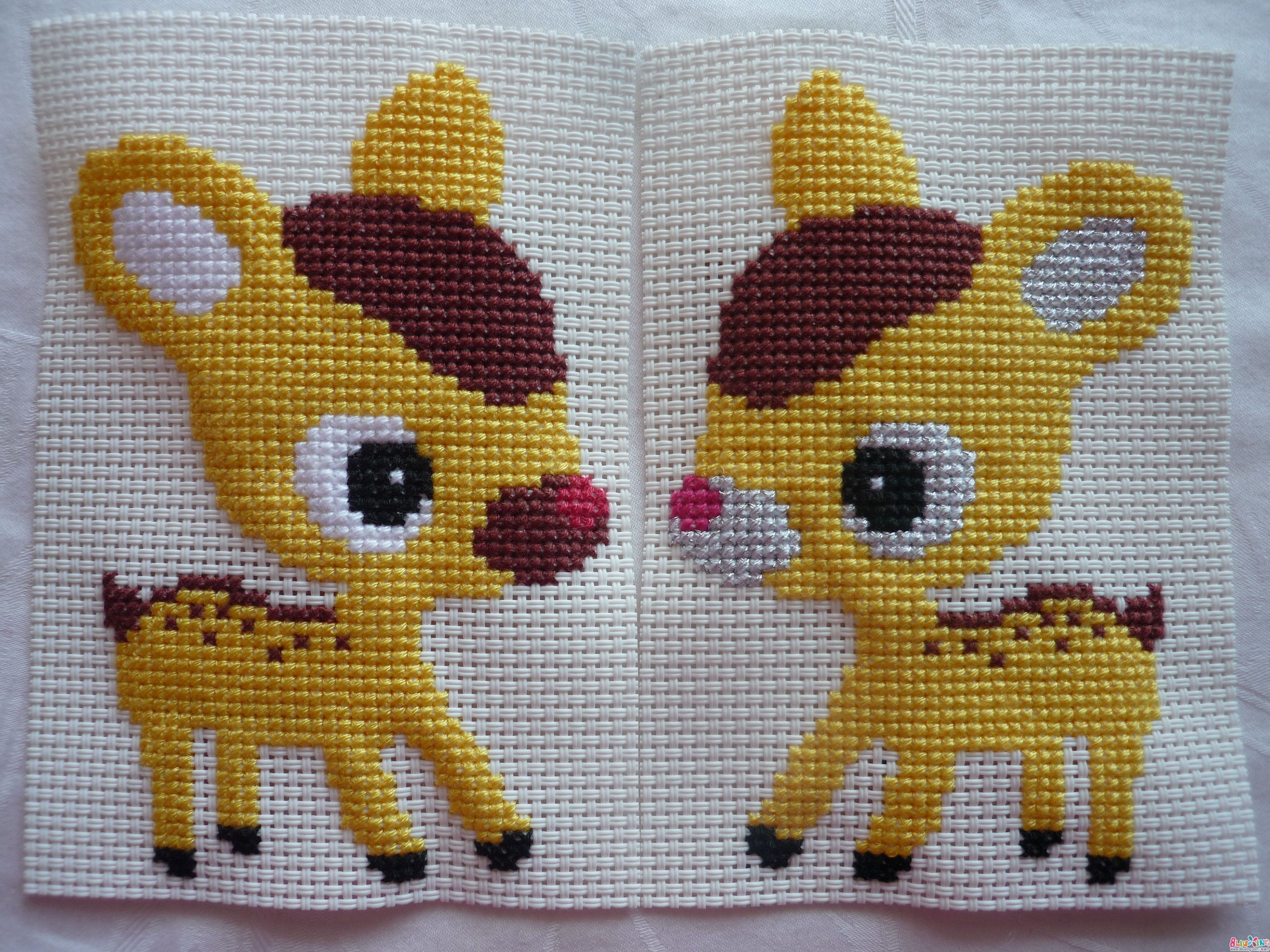 十字绣--美美的小鹿 - 手工编织 布流行手工制作