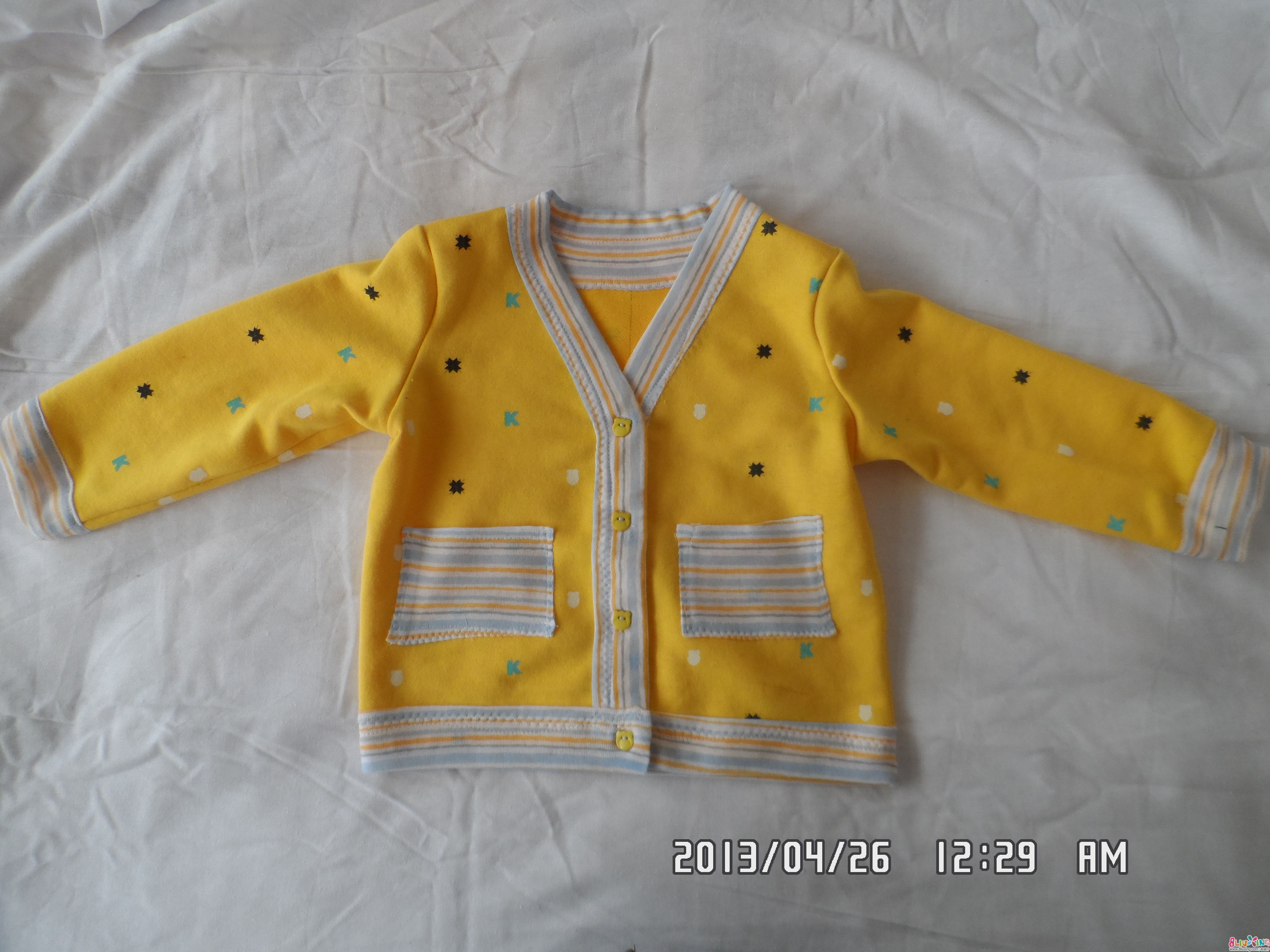 宝宝<em>开衫</em>衫<em>1</em>:<em>1</em>裁剪图,有我自己做的成品图哦 -