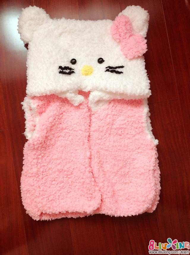 【阿苗手作】宝宝的hello kitty<em>毛绒马甲</em> - 手工编