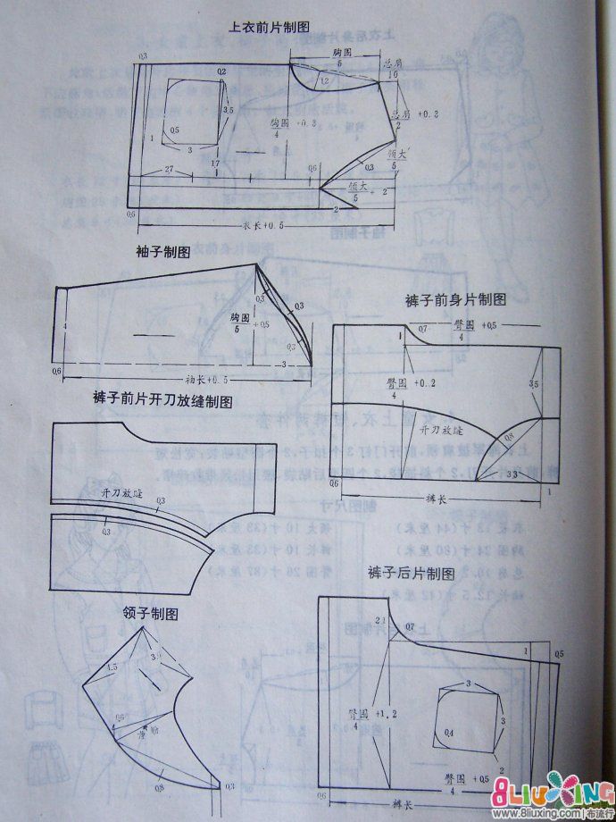 女童上衣<em>短裤</em>两件套<em>剪裁</em>图 - 图纸下载专区 布