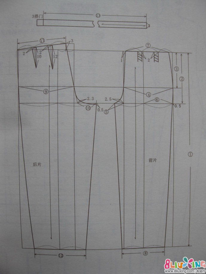 基本女裤款式剪裁图 - 图纸下载专区 布流行手
