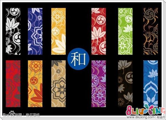 橡皮章图案素材-和风长方形书签图案一组 - 手工布艺教程 布流行手工制作网