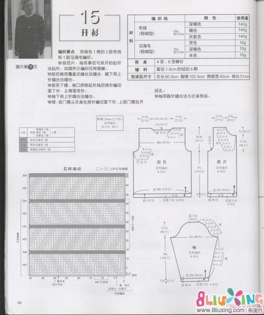 老年<em>毛衣</em>之 <em>对襟开衫</em> - 图纸下载专区 布流行手