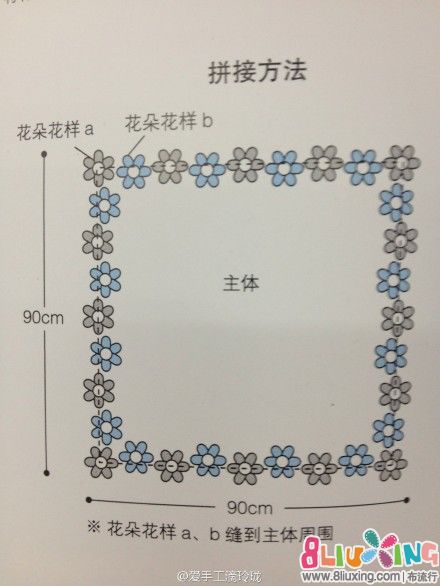 图解 <em>钩针</em> 拼片 毯子 - <em>图纸</em>下载专区 布流行手工