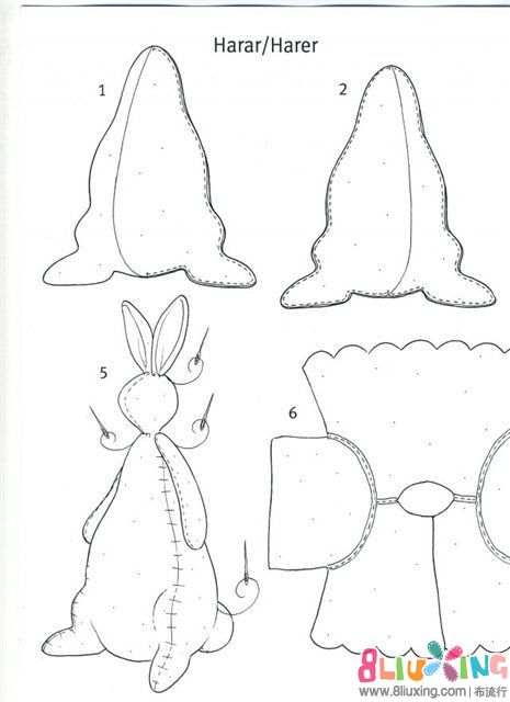 【旭旭的安心布偶】 失落的兔子 附图纸与做法