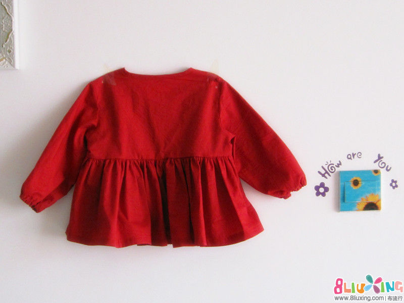【布溪】红红的娃娃衫有宝宝秀 裁剪图 - 手工