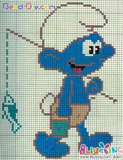 <em>儿童毛衣</em>的<em>图案</em> --钓鱼的蓝精灵 - <em>图纸</em>下载专区