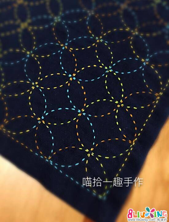 刺子绣铜钱纹走线图