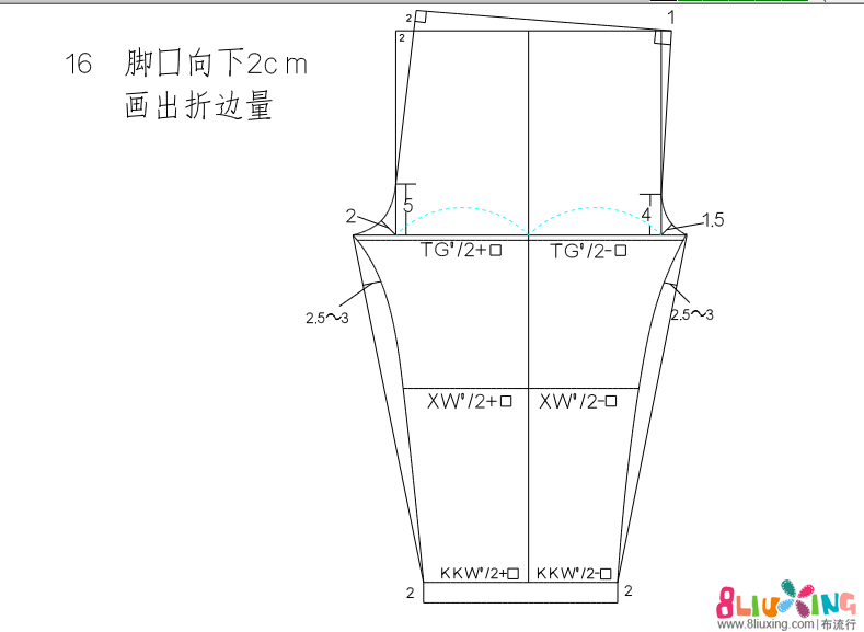 儿童四季打底裤分步骤制图&工艺教程(公式图