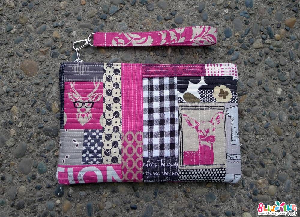 Hot Pink Patchwork Wristlet_8103642636_o.jpg